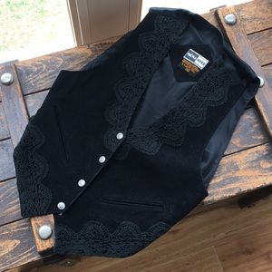 Vintage 80s Black Leather Vest